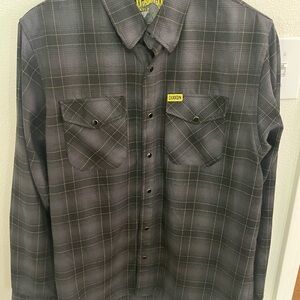 DIXXON The Raven Men's Gray Plaid Flannel Shirt